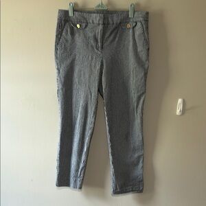 Anne Klein Striped Blue and White Pants with Gold Button Accents Size 10